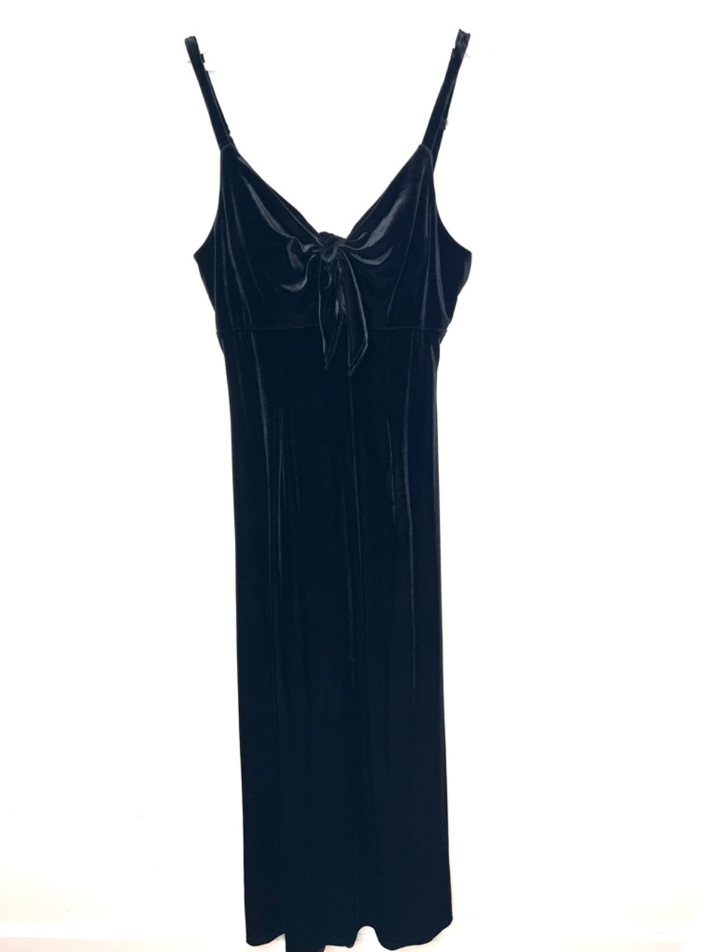 Revelry Black Velvet Tie-Front Slip Dress